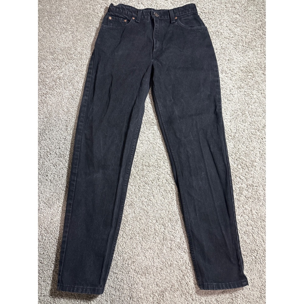Vintage Levis 550 Relaxed Fit Tapered Leg Black Jeans Made in USA Womens 11 Med